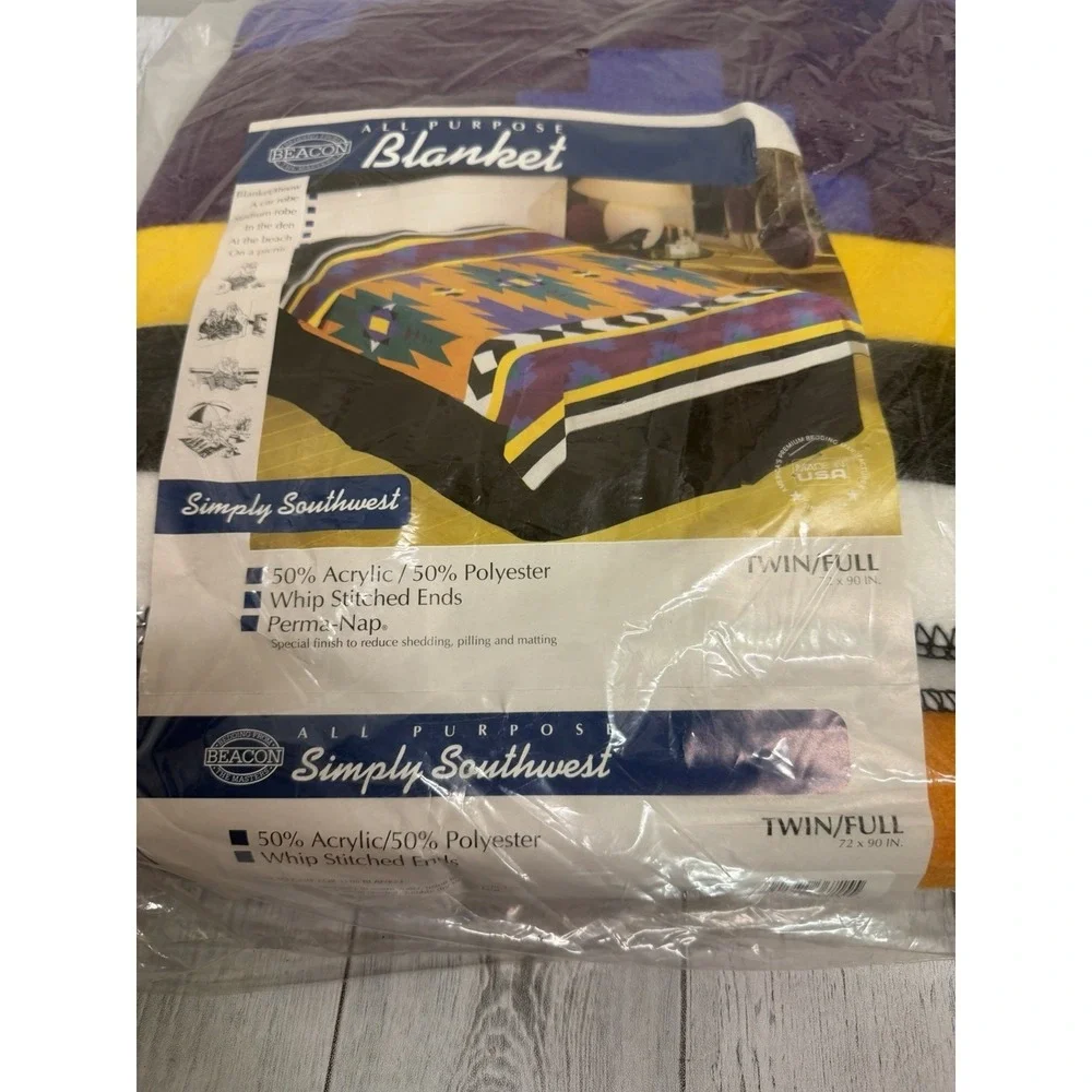 NEW VTG Beacon Blanket Southwest Twin/Full 72x90